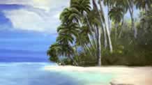 Tropical Beach Restaurant Mural